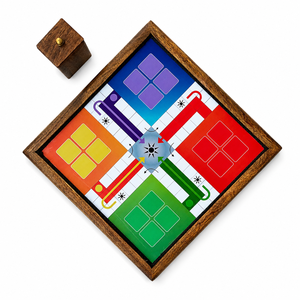 Wooden Ludo & Snakes <b>Ladders</b> Board Game | Handmade Family Strategy Tabletop Travel Game |Classic Educational Gift for Kids Adult - Product Image 1