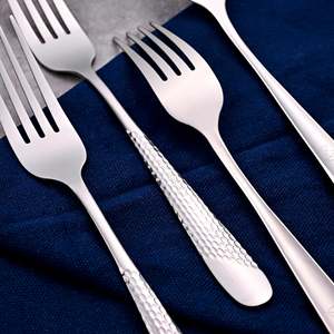 MiniGlow Stainless Steel Metal and Wood Mini Dessert <b>Forks</b> (Set of 4) for Dining Fruit Camping Tableware - Product Image 3