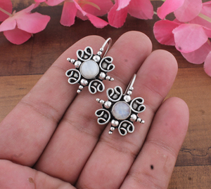 Wholesale 925 <b>Sterling</b> <b>Silver</b> Gold Plated Blue Lace Agate Water Drop Dangle Earrings Vintage Style Custom Handcrafted Unisex - Product Image 1