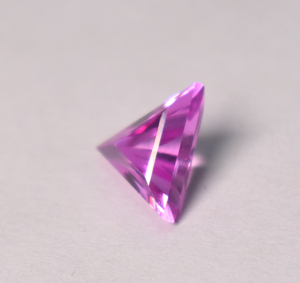 Lab <b>Pink</b> Sapphire Corundum 5 mm Trillion Faceted AAA Loose Gemstones for Luxury Jewelry Makings, September Birthstones - Product Image 3