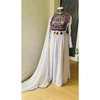 Robe longue en mousseline brodée à la main, artisanat traditionnel, colorée, avec travail de miroir, pour mariages, style afghan Kuchi