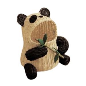 Cesta Decorativa con Diseño Adorable de Panda en Jacinto de Agua, Adorno Decorativo para el Hogar, Almacenamiento de Juguetes, Venta al por Mayor, Vietnam - Product Image 2