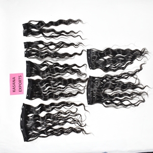 Extensiones de Cabello Indio al por Mayor con Clip, Ondas Profundas Sueltas, Doble Trama a Máquina, Cabello Humano Virgen Remy 100% Original, 100g - Product Image 4
