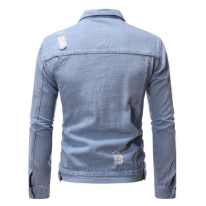 Clothing Trend New Solid Color <b>Long</b> Sleeve Outerwear Denim <b>Jackets</b> for <b>Men</b> 2023 - Product Image 2