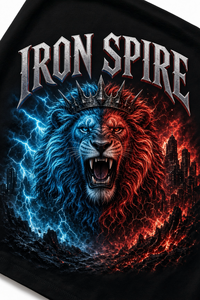 Iron Spire Men's Black 100% Cotton Lightweight T-<b>Shirt</b> Short Sleeve O-Neck Regular Fit Printed <b>Lion</b> Design Street Style - Product Image 4