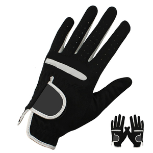 Gant de golf en cuir véritable blanc, main droite, antidérapant, fermeture auto-agrippante, unisexe, respirant, pour le sport, à doigts entiers - Product Image 4