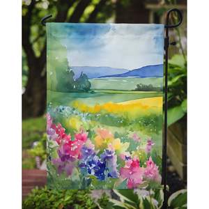 Massachusetts Mayflowers Watercolor <b>Garden</b> <b>Flag</b> Multicolor Patio Artwork for Mailbox Yard Decor <b>Flag</b> Banner for Flower Beds - Product Image 3