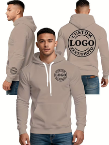 Loose Fit 100% Cotton Men's <b>Hoodie</b> <b>Thin</b> Hooded Sweatshirt Personalized Customizable Men's <b>Hoodie</b> Customizable 3-Area Print Chest - Product Image 2