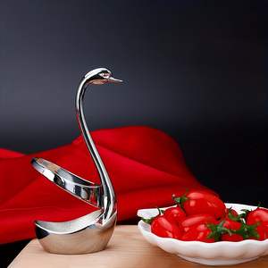 Portacubiertos Swan, soporte para cucharas de acero inoxidable, soporte para cucharas y tenedores Swan, organizador de cubiertos de metal, soporte para utensilios de mesa - Product Image 2