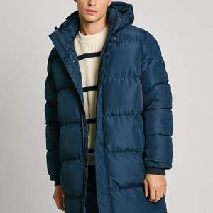 Manteau d'hiver tendance pour homme, confortable, avec poches à fermeture éclair sécurisées, écologique, à capuche, 70% duvet, long, style puffer - Product Image 5