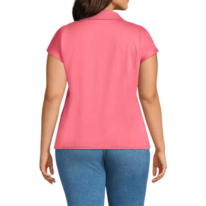 Chemises décontractées pour femmes, grande taille, col en V, manches courtes, coupe ample, OEM, vente en gros, polyester/coton - Product Image 3