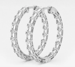 <b>Hoops</b> Earrings Diamond Earrings Gold and <b>Silver</b> Earrings Natural and Lab Grown Diamonds Earrings <b>Hoops</b> Fine Jewelry for Women - Product Image 2
