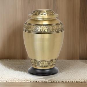 Urnas de Cremación de Metal en Bronce Dorado Mate, Color Personalizado, Mayorista de Artículos Funerarios, Recipientes Decorativos para Cenizas Conmemorativas - Product Image 3