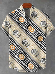 Chemise Homme en Lin 80% Vintage à Manches Courtes – Haut Tendance Décontracté d'Été – Vêtement Ethnique Urbain pour Homme - Product Image 4