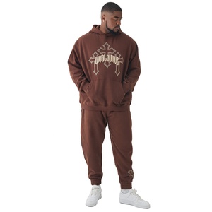 Nueva Moda Urbana de Invierno, Conjuntos Deportivos para Hombre, Estampado Digital, Felpa, Oversize, Ligeros, Ecológicos, Poliéster/Algodón - Product Image 1