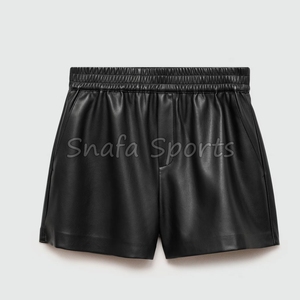 Custom Design Leather Shorts Customized Attractive Color Light Breathable Women's Shorts From Pakistan Wholesale women's shorts - Product Image 6