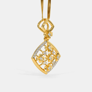 Collar con Colgante de Diamante Cultivado en Laboratorio, Geométrico Floral en Oro Amarillo - Product Image 3