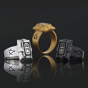 Bague Maçonnique BOJ 027 Personnalisée Unisexe Franc-Maçon Personnalisé Texas Maître Maçon Bague Chevalière Hip Hop Argent Prix Bas - Product Image 1