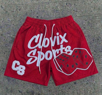 Shorts en maille épaisse de qualité supérieure avec logo imprimé en relief personnalisé, respirants, pour l'été, style streetwear