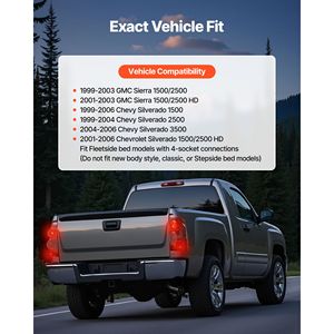 Gruppo Luci Posteriori per Chevy Silverado 1500/2500/3500 1999-2006 e GMC Sierra 1500/2500 HD 1999-2003, 2 Pezzi, Sistema di Illuminazione per Camion - Product Image 2