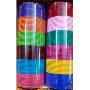 Ensemble de bracelets en métal et velours multicolores pour femmes |   Ensemble de chudi traditionnels simples |   Velours coloré en gros, tailles 2.4, 2.6, 2.8 - Product Image 4