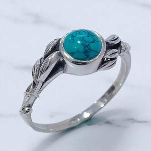 Anillos de Plata con Piedras Preciosas Naturales, Diseño de Hoja Impresionante, Plata de Ley 925, Anillos Boho, Precio al por Mayor, Joyería de Plata - Product Image 3