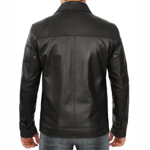Chaqueta de Cuero para Hombre, Estilo Motero, Acolchada, de Piel de Oveja Premium, Suave al Tacto, Corte Ajustado, Moda Urbana - Product Image 5