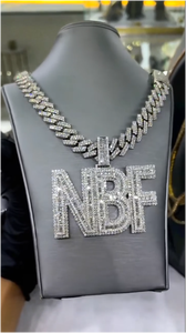 Custom 925 Sterling <b>Silver</b> Hip Hop Iced Out VVS Moissanite Name <b>Pendant</b> for Men - Product Image 5
