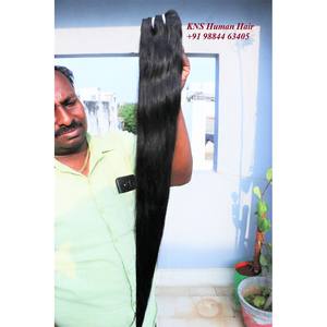 Straight ,<b>Braiding</b> <b>Hair</b> Extension - 100% Natural Temple Raw Indian <b>Hair</b> bundles Single donor <b>Hair</b> No chemical March Expo Product - Product Image 1