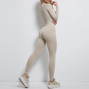 Conjunto Deportivo Fitness 2026 Talla Grande, Impermeable, Transpirable, Elástico, de Secado Rápido, Cintura Alta, Levanta Glúteos, para Correr al Aire Libre, Manga Larga, para Yoga - Product Image 6