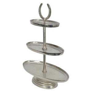 Support à gâteau 3 étages fait main en argent, style fer à cheval doré, plateau de service de luxe pour gâteaux, pâtisseries et fruits, décoration de table de mariage - Product Image 3