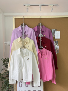 L1151059 Women's Embroidered <b>Pumpkin</b> Khaki Crop Shirt Long Sleeve Turn-Down Collar Loose Fit Casual <b>Top</b> - Product Image 5