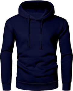 Sweat-shirt à capuche oversize pour homme, couleur unie, 100% coton, tissu molletonné français, vêtement décontracté d'automne, design avec poche, coupe classique - Product Image 1