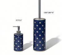 Accessoires de salle de bain en céramique, distributeur de lotion, porte-brosse de toilette, ensemble de 2 pièces, design pour comptoir, cuisine, hôtel
