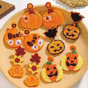 Halloween Beaded "BOO" Earrings <b>Seed</b> Bead Earrings Butterfly Pearl <b>Seed</b> Bead Fine Jewelry Accessories - Product Image 4
