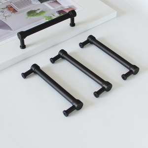 Poignée de meuble minimaliste en alliage de zinc noir mat pour tiroir, armoire, commode, chambre, cuisine, salle de bain, salle à manger - Product Image 3