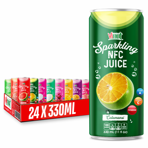 Meilleur prix 330ml boisson au jus de calamansi pétillant Vietnam usine Services OEM/ODM échantillon gratuit fruits légumes gazéifiés - Product Image 1