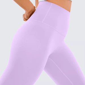 Leggings de yoga taille haute longueur intégrale, noirs unis, sans coutures, extensibles, pour femme, tenue de sport et de gym - Product Image 6