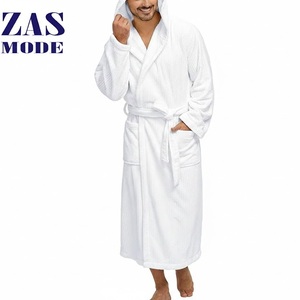Bata de Baño Larga de Franela y Forro Polar para Hombre y Mujer, Cálida para Invierno, Camisón, Ropa de Dormir, Pijama 100% Algodón de Secado Rápido para Verano y Primavera - Product Image 1