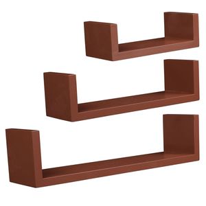Set di 3 Mensole Galleggianti Rustiche Marroni, Scaffali a Muro per Arredamento Casa, Bagno, Armadio, Soggiorno - Product Image 4