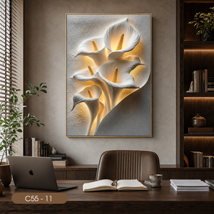 Arte Mural 3D de Lirios Calla, Pintura Abstracta Premium, Decoración Interior Moderna, Marca HALO de Vietnam, Directo de Fábrica - Product Image 6