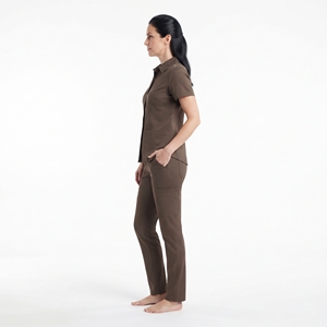 Blouse de travail médicale pour femmes, manches courtes, boutonnée, avec poches, légère et respirante, uniforme d'infirmière - Product Image 4