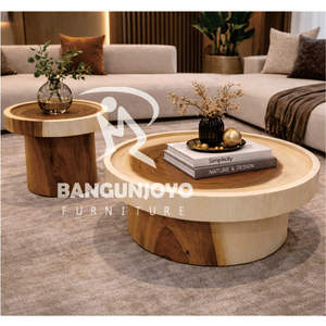 Juego de Mesas de Centro Multifuncionales de Madera Maciza, Pequeñas y Grandes, para Complementar el Sofá de tu Sala de Estar Moderna y Minimalista - Product Image 3