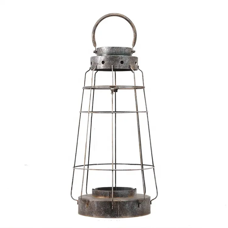 Lanternes de ferme Vintage en fer forgé, Vintage, décoratives avec poignée, Portable, rustique, en verre, lanterne de ferme