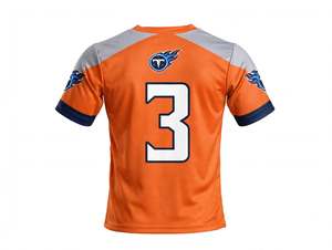 Custom Sublimated Football Jersey Orange Grey Short Sleeve Quick Dry Breathable Team Uniform Mens Athletic Performance T <b>Shirt</b> - Product Image 3