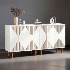 Modern 4-Door <b>Sideboard</b> Buffet Cabinet Contemporary <b>Sideboards</b> with Sleek Design - Product Image 2
