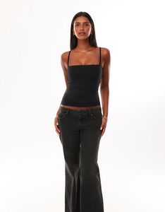 Débardeur bandeau ajusté uni, confortable, simple et élégant, nouvelle collection printemps pour femme, idéal comme sous-vêtement. - Product Image 2