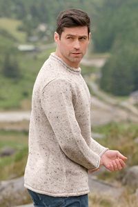 Pull en laine acrylique à col rond pour homme, manches longues, couleur unie, anti-boulochage, cardigan, vêtements d'hiver, tenues décontractées - Product Image 2