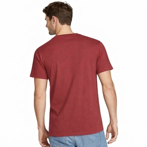 Men's Regular Fit O-Neck Short Sleeve Color Blocked T-Shirt With Contrast <b>Trim</b> Striped Design Casual Wear Cotton Knitted <b>Fabric</b> - Product Image 2