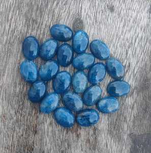 Apatite néon naturelle ovale cabochon, pierre précieuse à dos plat calibrée, pierre en vrac pour la fabrication de bijoux, fournisseur en gros - Product Image 5